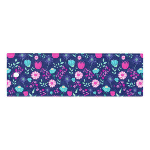 Delicate Flowers and Botanical Details Ruler