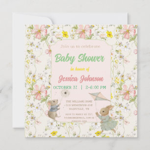 delicate flowers and leaves in Chinese style Invit