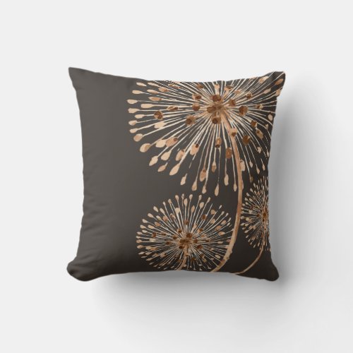 Delicate Flowers Blowing In The Wind Throw Pillow