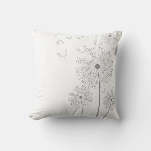 Delicate Flowers Blowing In Wind Throw Pillow