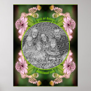 Delicate Flowers Frame Create Your Own Photo Poster