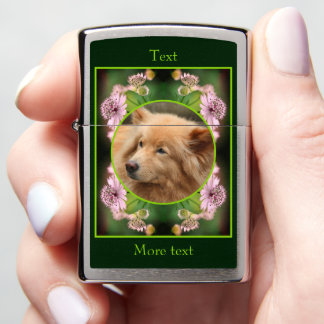 Delicate Flowers Frame Create Your Own Photo Zippo Lighter