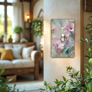 Delicate Flowers in Pastel Colors Light Switch Cover