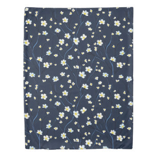 Delicate Flowers Pattern Duvet Cover