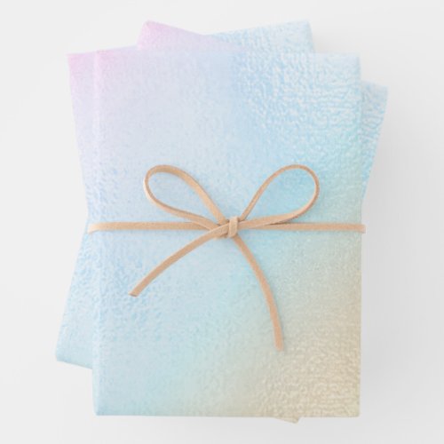 Delicate Foil Pastel Rainbow Gradient Wrapping Paper Sheets