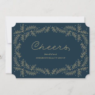 Delicate Foliage Corporate Holiday Invitation