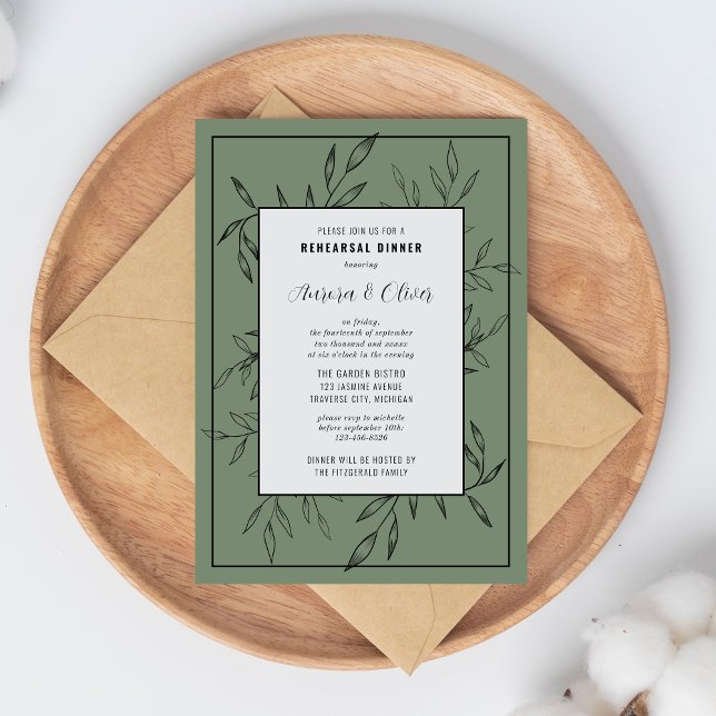 Delicate Foliage | Sage Green | Rehearsal Dinner Invitation (Creator Uploaded)