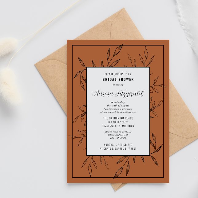 Delicate Foliage | Terracotta | Bridal Shower Invitation (Creator Uploaded)