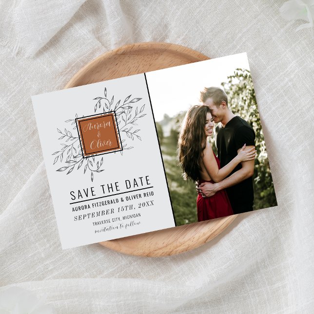 Delicate Foliage | Terracotta | Wedding Save The Date (Creator Uploaded)