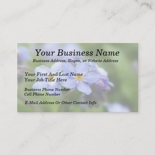 Customizable Delicate Forget Me Not Flowers Business Card
