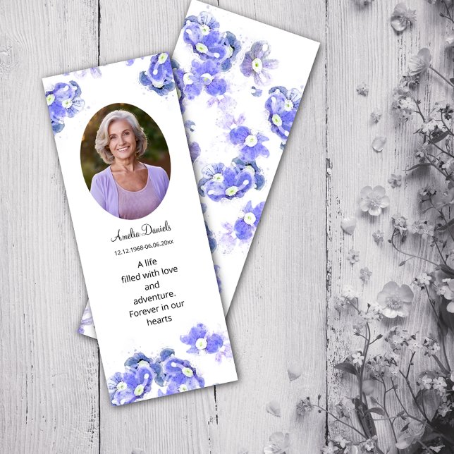 Delicate Forget Me Not Funeral Bookmark (Creator Uploaded)