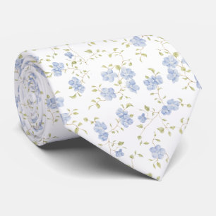 Delicate Forget-Me-Not Wildflower Botanical Neck Tie