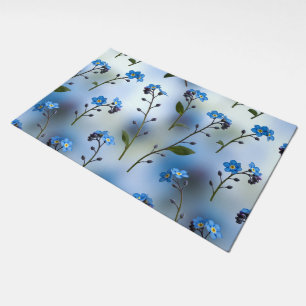Delicate Forget-Me-Nots in Airy Blue Doormat