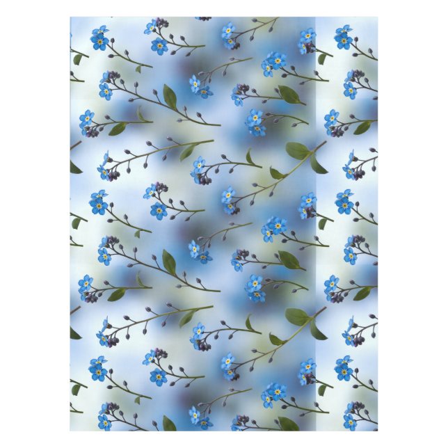Delicate Forget-Me-Nots in Airy Blue Tablecloth (Front)