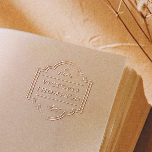 Delicate Frame Elegant Ex Libris Bookplate Book Embosser (Embosser Mock-up)
