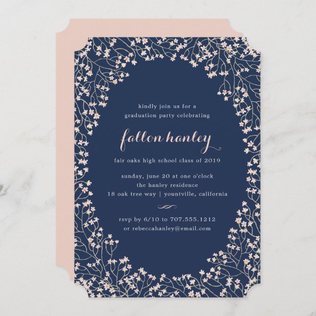 Delicate Frame | Graduation Party Invitation (Front/Back)