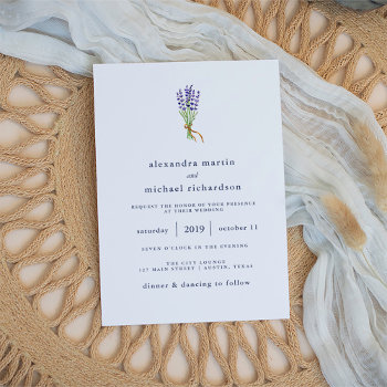 Delicate French Lavender Wedding Invitation by Customize_My_Wedding at Zazzle