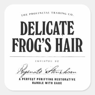 Delicate Frog's Hair - apothecary label