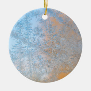 Delicate frost pattern, Wisconsin Ceramic Ornament