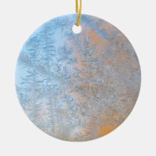 Delicate frost pattern Wisconsin Ceramic Ornament