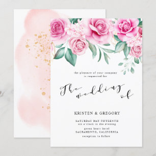 delicate garden floral elegant Wedding Invitation