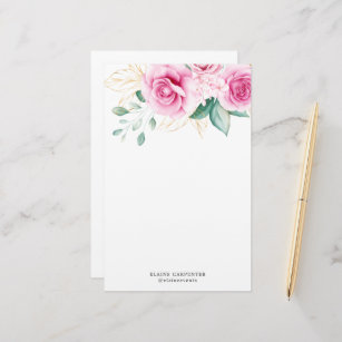 Flower Stationery, Floral Personalized Stationery Set, For Women – Crafting  With My Chis
