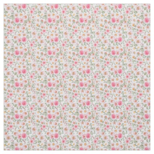 Delicate garden roses fabric