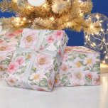Delicate garden roses wrapping paper