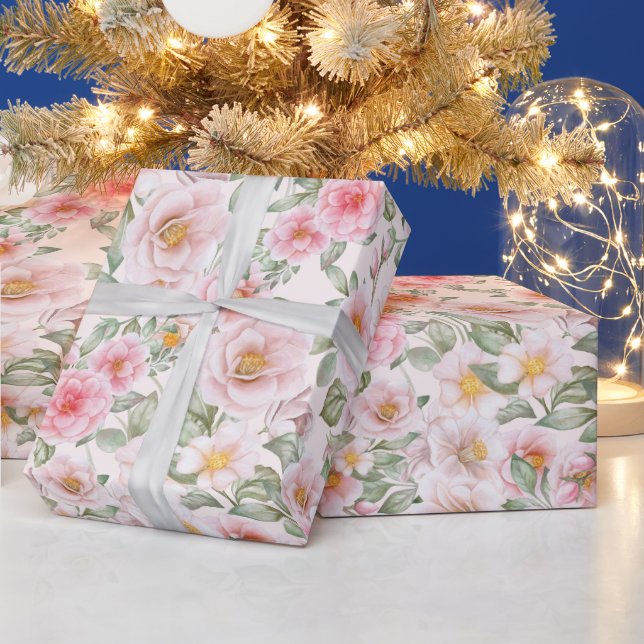Delicate garden roses wrapping paper (Holidays)