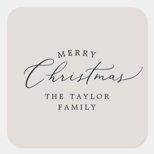 Delicate Geige Merry Christmas Holiday Gift Square Sticker