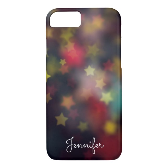 Delicate girly star gold bokeh personalized Case-Mate iPhone case (Back)