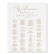 Delicate Gold Alphabetical Wedding Seating Chart