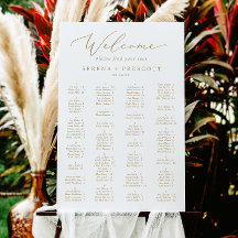 Delicate Gold Alphabetical Wedding Seating Chart