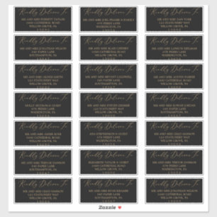 Delicate Gold and Black Guest Address Labels