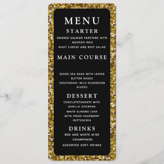 Delicate Gold and Black Wedding Dinner Menu