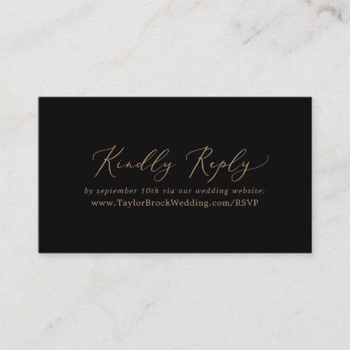 Delicate Gold and Black Wedding Website RSVP Enclosure Card