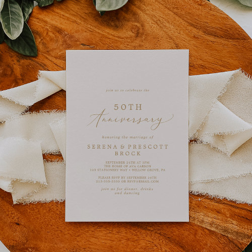 Delicate Gold and Cream 50th Wedding Anniversary