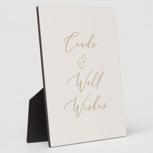 Delicate Gold and Cream Cards and Well Wishes Plaque