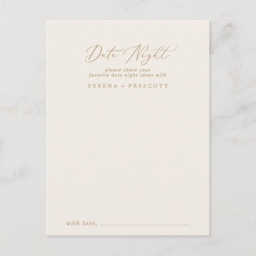 Delicate Gold and Cream Date Night Idea Cards