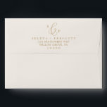 Delicate Gold and Cream Monogram Wedding Envelope<br><div class="desc">This delicate gold and cream monogram wedding envelope is perfect for a modern wedding. The romantic minimalist design features lovely and elegant champagne golden yellow typography on an ivory cream background with a clean and simple look. Personalize the envelope flap with your monogram and return address.</div>