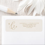 Delicate Gold and Cream Return Address Label<br><div class="desc">These delicate gold and cream return address labels are perfect for a modern wedding. The romantic minimalist design features lovely and elegant champagne golden yellow typography on an ivory cream background with a clean and simple look. These labels can be used for a wedding, bridal shower, special event or any...</div>