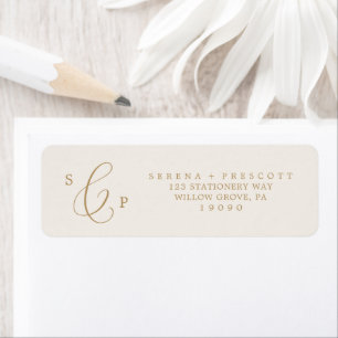 Delicate Gold and Cream Return Address Label