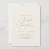 Delicate Gold and Cream Sweet Sixteen Birthday Invitation (Front)
