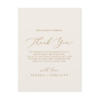 Delicate Gold and Cream Thank You Reception Card