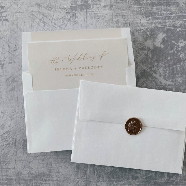 Delicate Gold and Cream Wedding Envelope Liner (Creator Uploaded)