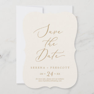 Delicate Gold and Cream Wedding Save The Date