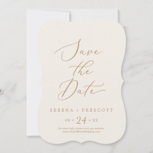 Delicate Gold and Cream Wedding Save The Date