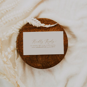 Delicate Gold and Cream Wedding Website RSVP Enclosure Card