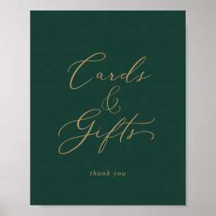 Delicate Gold and Green Cards and Gifts Sign