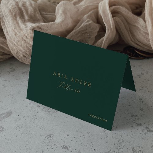 Delicate Gold and Green Menu Option Place Cards